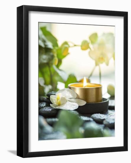 Zen Orchid and Candle-null-Framed Photographic Print