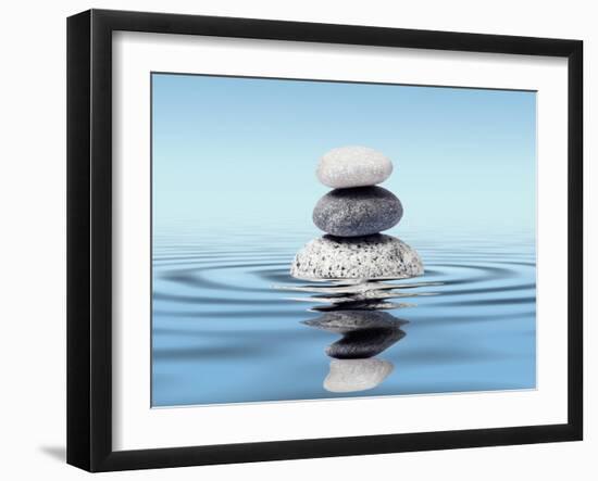 Zen Stones Balance Concept-Dmitry Rukhlenko-Framed Photographic Print