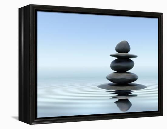 Zen Stones In Water-f9photos-Framed Premier Image Canvas