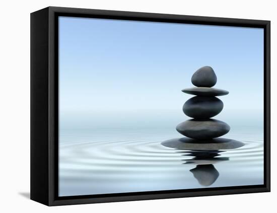 Zen Stones In Water-f9photos-Framed Premier Image Canvas