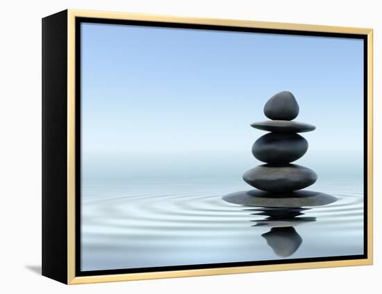 Zen Stones In Water-f9photos-Framed Premier Image Canvas