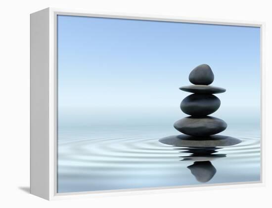 Zen Stones In Water-f9photos-Framed Premier Image Canvas