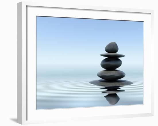 Zen Stones In Water-f9photos-Framed Premium Photographic Print