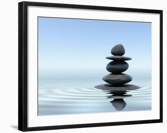 Zen Stones In Water-f9photos-Framed Premium Photographic Print