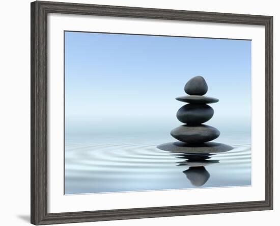 Zen Stones In Water-f9photos-Framed Photographic Print