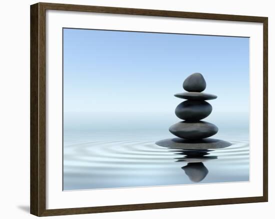 Zen Stones In Water-f9photos-Framed Photographic Print