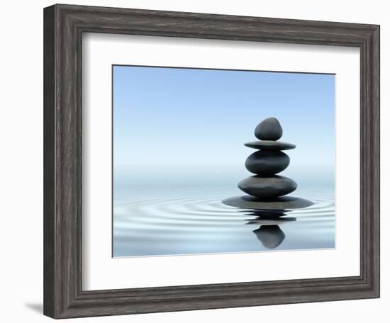 Zen Stones In Water-f9photos-Framed Photographic Print