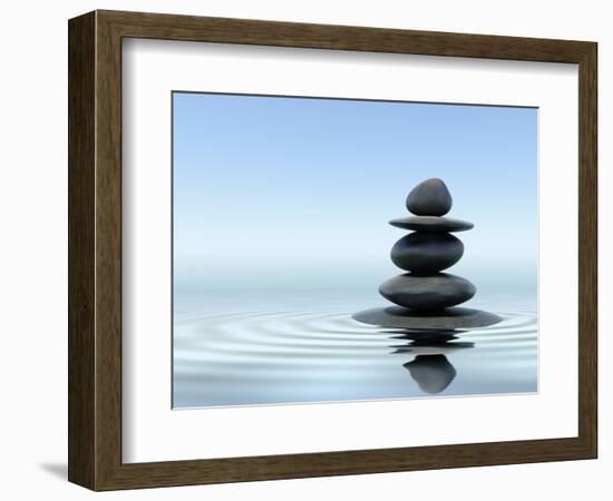 Zen Stones In Water-f9photos-Framed Photographic Print