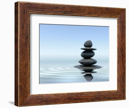 Zen Stones In Water-f9photos-Framed Photographic Print