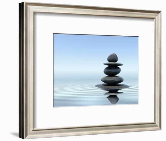 Zen Stones In Water-f9photos-Framed Photographic Print