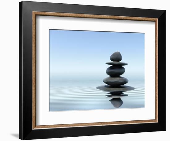 Zen Stones In Water-f9photos-Framed Photographic Print