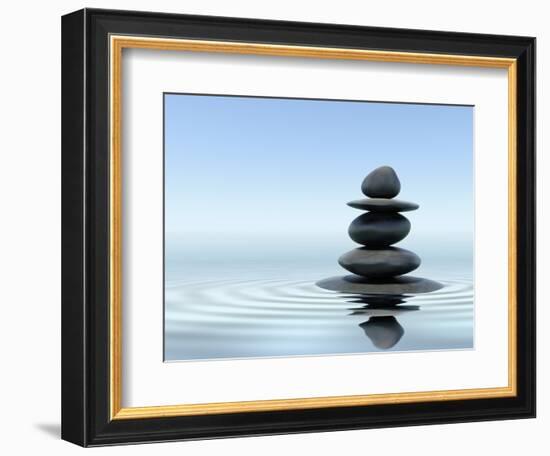 Zen Stones In Water-f9photos-Framed Photographic Print