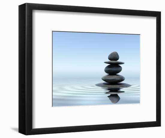 Zen Stones In Water-f9photos-Framed Photographic Print