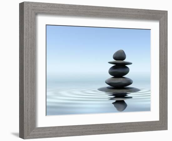 Zen Stones In Water-f9photos-Framed Photographic Print