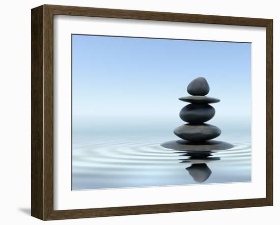 Zen Stones In Water-f9photos-Framed Photographic Print