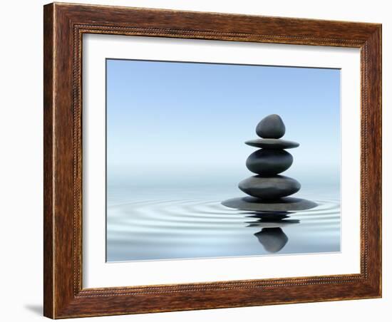 Zen Stones In Water-f9photos-Framed Photographic Print