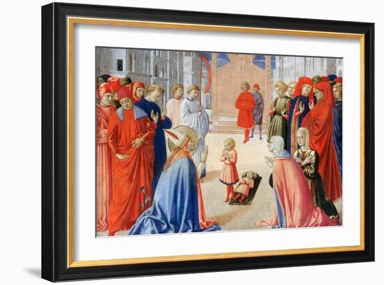 Zenobe De Florence (Saint Zenobe, San Zanobi Ou Zenobio) (337-417) - Saint Zenobius Raises a Boy Fr-Benozzo di Lese di Sandro Gozzoli-Framed Giclee Print