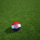 Croatian Soccerball Lying on Grass-zentilia-Art Print