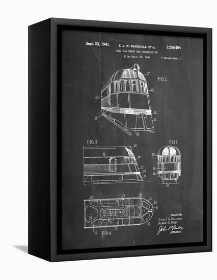 Zephyr Train Patent-Cole Borders-Framed Stretched Canvas