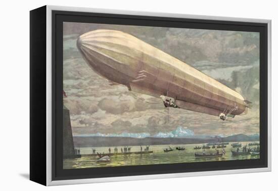 Zeppelin above Lake Constance-null-Framed Stretched Canvas