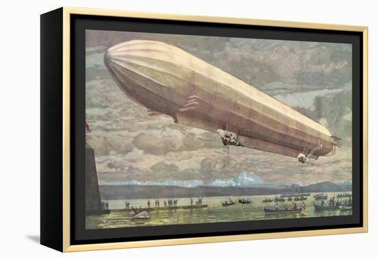 Zeppelin above Lake Constance-null-Framed Stretched Canvas