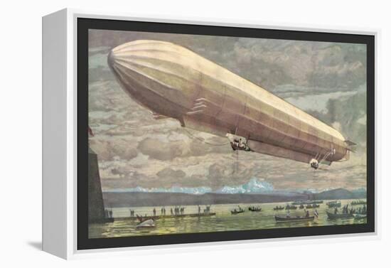 Zeppelin above Lake Constance-null-Framed Stretched Canvas