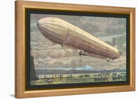 Zeppelin above Lake Constance-null-Framed Stretched Canvas