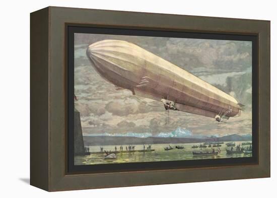 Zeppelin above Lake Constance-null-Framed Stretched Canvas