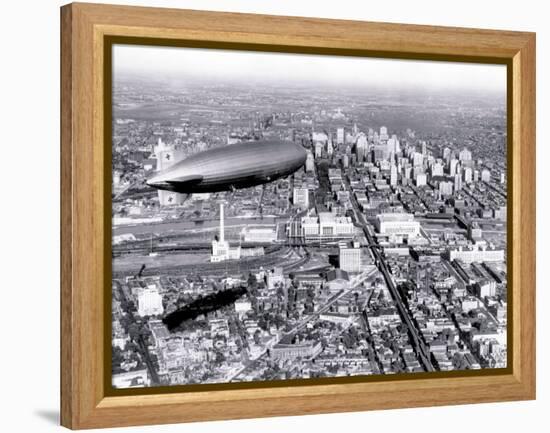 Zeppelin above Philadelphia-null-Framed Stretched Canvas