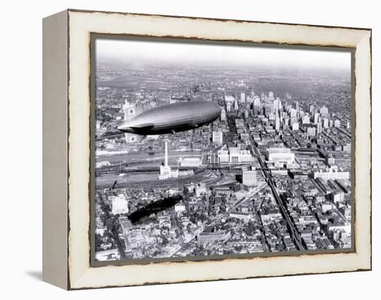 Zeppelin above Philadelphia-null-Framed Stretched Canvas