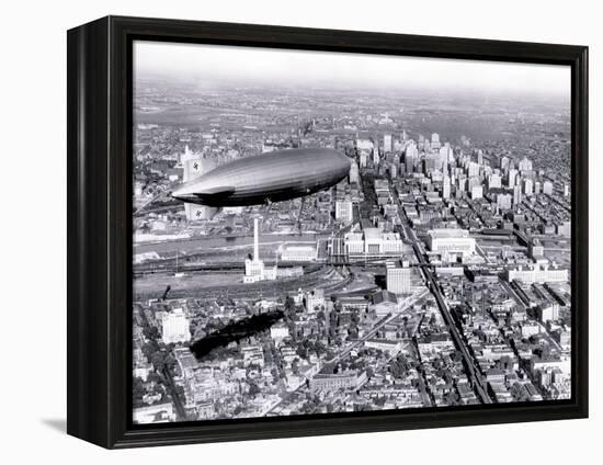 Zeppelin above Philadelphia-null-Framed Stretched Canvas