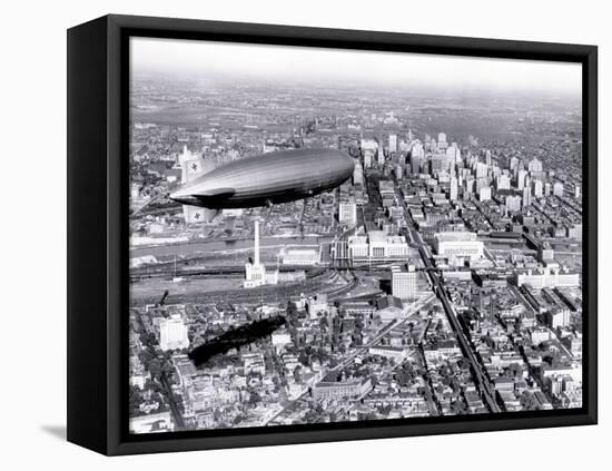 Zeppelin above Philadelphia-null-Framed Stretched Canvas