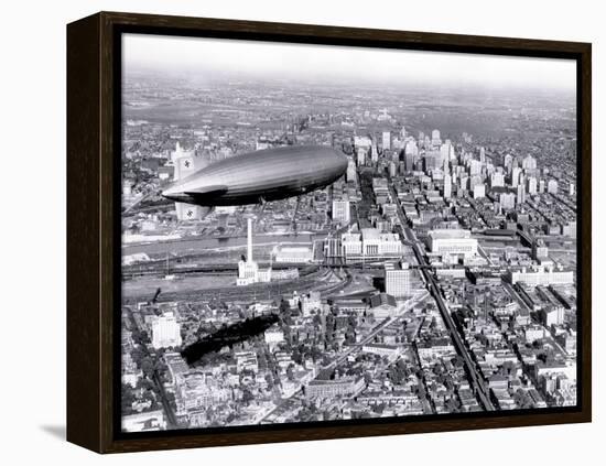 Zeppelin above Philadelphia-null-Framed Stretched Canvas