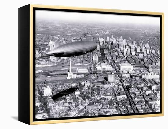 Zeppelin above Philadelphia-null-Framed Stretched Canvas