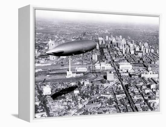 Zeppelin above Philadelphia-null-Framed Stretched Canvas