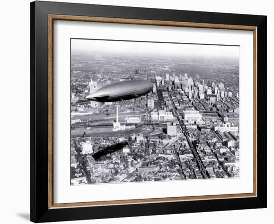 Zeppelin above Philadelphia-null-Framed Photo