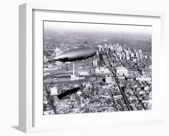 Zeppelin above Philadelphia-null-Framed Photo