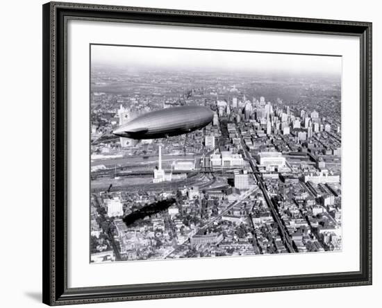 Zeppelin above Philadelphia-null-Framed Photo