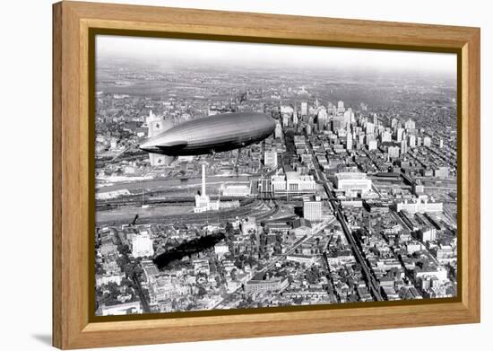 Zeppelin above Philadelphia-null-Framed Stretched Canvas