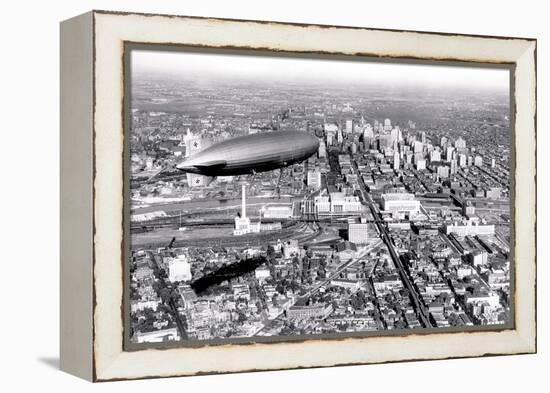 Zeppelin above Philadelphia-null-Framed Stretched Canvas