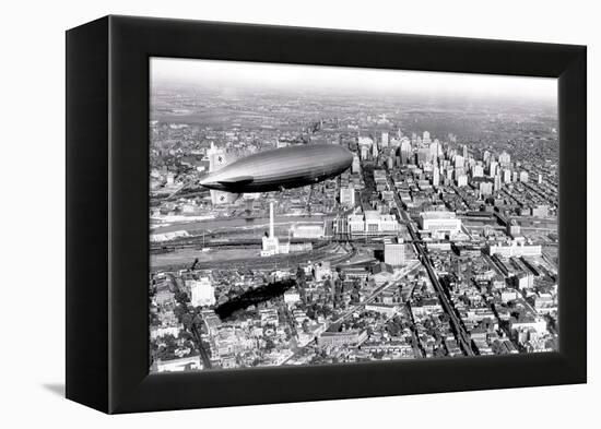 Zeppelin above Philadelphia-null-Framed Stretched Canvas