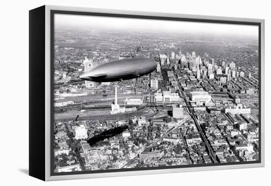 Zeppelin above Philadelphia-null-Framed Stretched Canvas