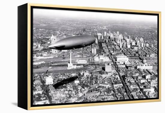 Zeppelin above Philadelphia-null-Framed Stretched Canvas