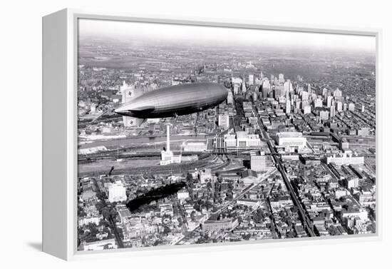 Zeppelin above Philadelphia-null-Framed Stretched Canvas