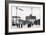 Zeppelin Airship Passing over Brandenburg Gate, Berlin, First World War, 1914-null-Framed Giclee Print