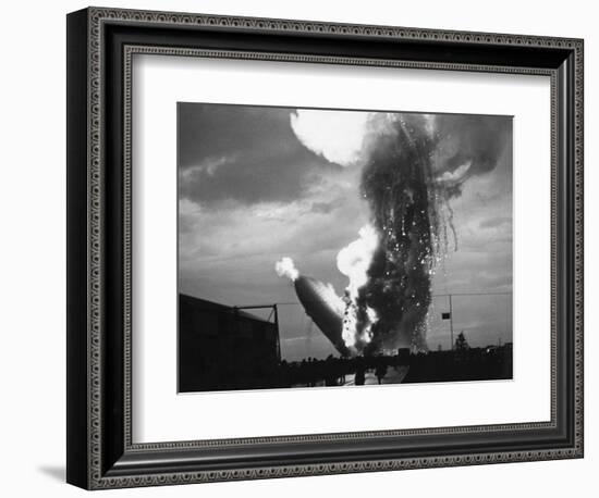 Zeppelin Hindenburg Burning in Lakehurst-null-Framed Photographic Print