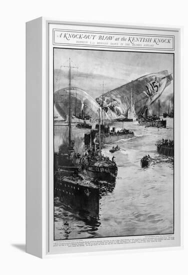 Zeppelin L15 Floats in the Sea off the Kent Coast-Charles Dixon-Framed Stretched Canvas