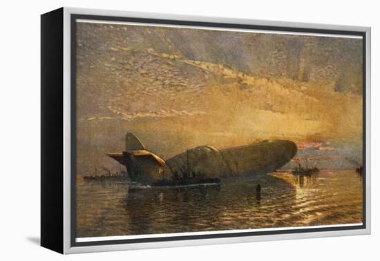 Zeppelin L15 Floats on the Thames-Donald Maxwell-Framed Premier Image Canvas