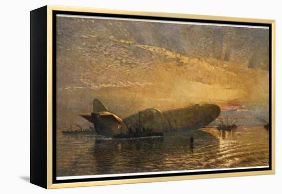Zeppelin L15 Floats on the Thames-Donald Maxwell-Framed Premier Image Canvas