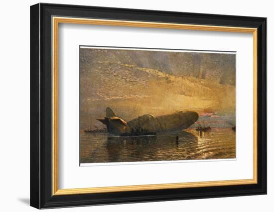 Zeppelin L15 Floats on the Thames-Donald Maxwell-Framed Photographic Print